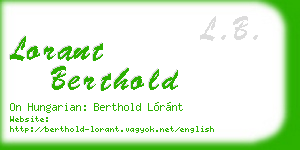 lorant berthold business card