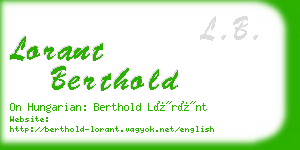 lorant berthold business card